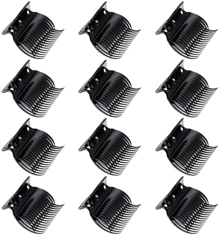 Heclia 12 Pcs Lockenwickler Klammern Clips Lockenstab Papilotten Klammern | für VoluminöSe Locken, Kunststoff, Hot Roller Clips, Lockenwicklers Klauenclips Ersatz, Lockenwickler Halter Abschnitt