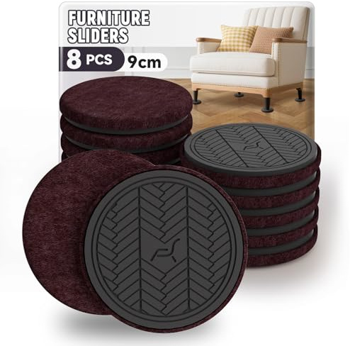 PISAO Möbelglidare Möbeltassar Lila 8 pack – 9 cm Extra tjocka filtglidare