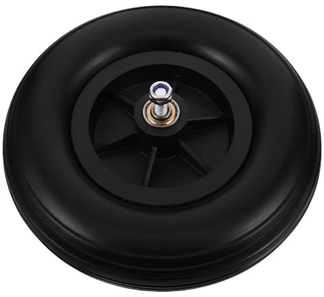 8-zoll Rollstuhl Ersatzrad aus Pu Pvc, Vollrad mit Breiter Reifenstruktur | Schwarz, für Manuelle Rollstühle im Außenbereich, Rutschfest und Pannensicher