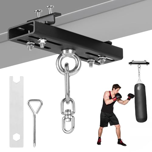 DBREAKS Boxsack Halterung Drehbar I-Beam Aufhänger Schwer Trägerklemme | 300kg Tragkraft, 360° Drehbar, Heavy Taschenhalterung für Indoor, Outdoor und Muay Thai Training