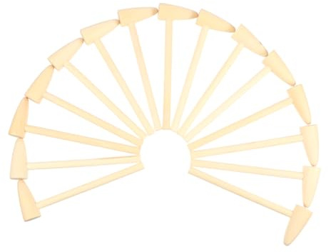 Mikikit 15 Kleiner Holzhämmer für Kleine Spielzeughämmer aus Schadstofffreiem Holz Gratfrei Poliert Fördert Feinmotorik und Hand Augen Koordination