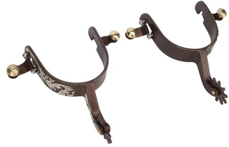 Zonizforceal 2 Stück Western-Cowboy-Sporen, Vintage-Bronze, kohlenstoffarmer Stahl, Pferdesporen mit drehbarem Zahnrad für Pferde