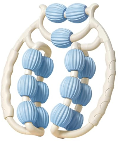 Rouleau de graisse pour les jambes, les lipœdèmes, les mollets, les cuisses, les jambes, les jambes rondes, kit de yoga pour la relaxation (bleu ciel, 24 x 26,5 cm)