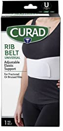 CURAD 6 in Universal Elastic Rib Belt, Adjustable Compression Wrap for Men and Women, Breathable Support for Broken, Bruised or Injured Ribs, Comfortable Fit for Everyday Wear, Fits 28 - 50 Around Ribs, Unisex, 1 Count