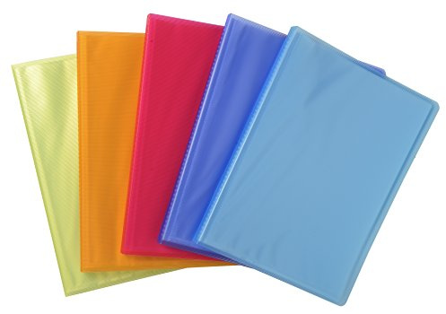 Exacompta 58477E 12er Pack Premium Sichtmappe Linicolor aus transluzenten Kunststoff DIN A4 mit 40 Klarsichthüllen, 80 Sichten, farbig sortiert, Aktenhülle, Prospekthülle