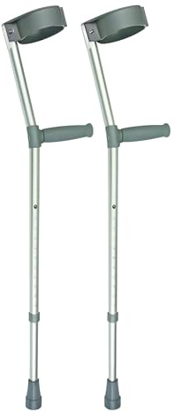 Days Double Adjustable Crutches for Adults, Comfort Handle, Lightweight Mobility Aid, Handle to Ground Height 66 cm-94 cm