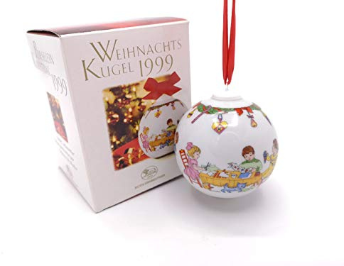 Hutschenreuther Weihnachtskugel 1999, Baumanhänger, Baumkugel, Baumschmuck, Weihnachten, Porzellankugel