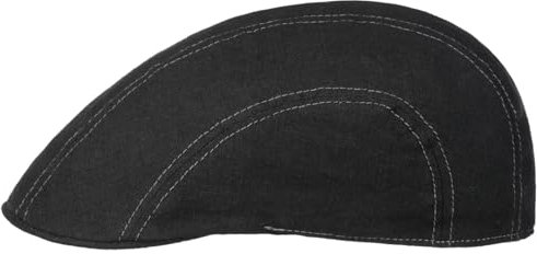 Stetson Madison Leinen Flatcap Gefütterte Schirmmütze Herren Damen Frühjahr Sommer schwarz 63 cm