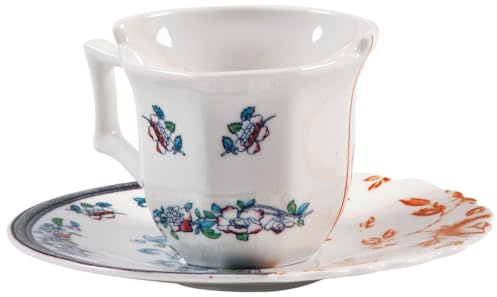 Seletti Tazzina da Caffe' con Piattino in Porcellana Hybrid-Leonia