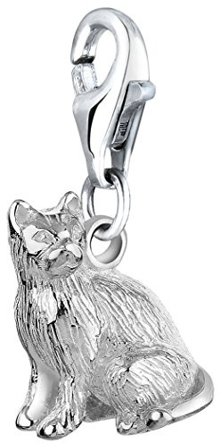 Nenalina Katze Karabiner Charm Anhänger Bettelarmband 925 Silber