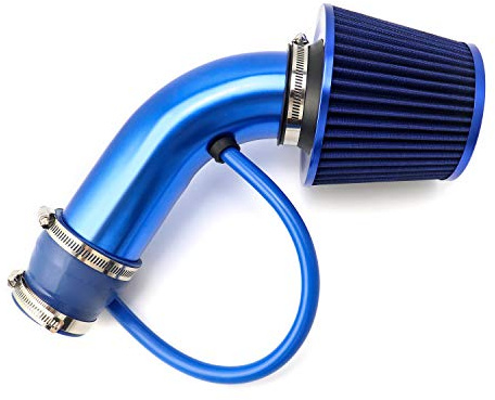 QWORK Filtro dell'aria, 76 mm (3 pollici) Alumimum Tubo di flusso Kit Blu