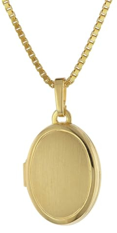 trendor Medaillon 333 Gelbgold mit Vergoldeter Silberkette 75973 | zauberhaftes Gold-Medaillon für Damen, einzigartiger Goldschmuck für Frauen, Geschenkidee,