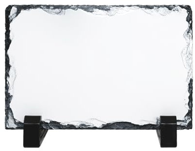 MR.R Sublimation Blanks 4x6 Rectangular Rock Slate Photo Plaque Picture Frame Glossy Surface Photo Frame Novelty for Wedding,Birthday (10x15cm)