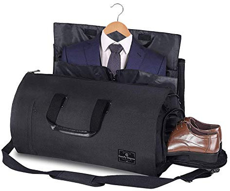 ComfyDegree Travel Garment Storage Bag | Carry On Convertible Multipurpose Duffle Bag | Breathable Suit Carrier Bag, Waterproof Overnight Luggage for Men & Women Office Flight Travel Organizer (Black)