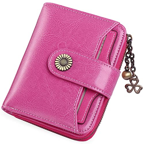 SENDEFN Geldbörse Damen Klein,Geldbeutel Frauen Leder, mit Münzfach Kleines Zipper Brieftasche Kartenhalter mit RFID Blocker