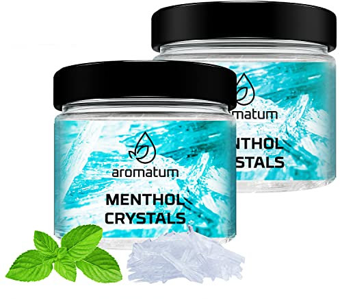 Sauna Zubehör Set 2X Mentholkristalle 100g, Mentholkristalle für die Sauna zum Inhalieren | Saunaaufgüss Natürliche Menthol Kristalle | Ideal Sauna Geschenkset Sauna, Menthol Aufgussmittel