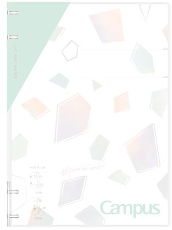 Kokuyo Campus Refillable Notebook, B5 2x2 Slim Ring Binder Notebook with Customizable Title Page, 40 Sheets Capacity. Suitable for 26 Holes Loose Leaf Paper, Mineral Color Sorbet Blue (Le-NP704-L1LB)