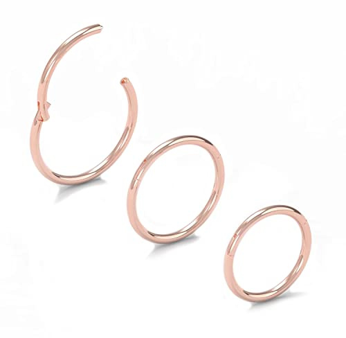 Body CAC Steel 20g/18g/16g/10g/8g/6g/4g Clasp Click Nose Hoop Septum Ring