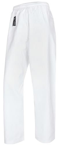 TEKKA BUDO Kampfsport Hose Karate Taekwondo - weiß mit Elastikbund - 8 oz Baumwolle - Größe 170