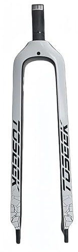 26/27,5/29 3K T800 MTB Superleichte Mountainbike-Gabel 1-1/8 Mit Fester Scheibenbremse Vollcarbon-Gewindeloses Gerades Rohr 28,6-Mm-Vorderradgabel White,26in