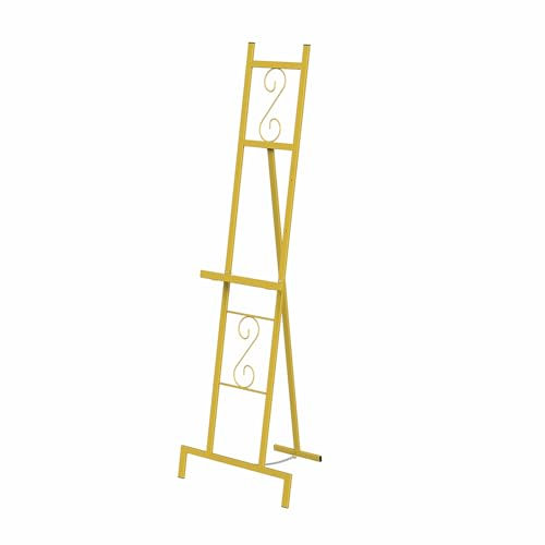 OUSHENG Goldener Staffelei-Ständer, großer Metall-Eingang, Hochzeit, Willkommensschild-Halter, verstellbarer freistehender Kunstspiegelrahmen mit Kettenstütze für Malerei, Bild, Party, 43,2 x 43,2 x