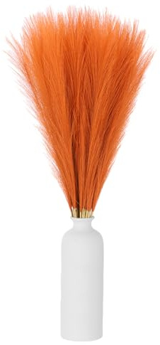 QUARKZMAN 50 Stück Künstliches Pampasgras, 22 Zoll Flauschiges Pampasgras Dekor, Orange