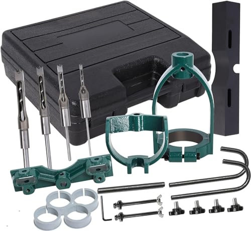 Drill Press Mortising Attachment Kit, Upgrade Bench Drill Locator Set Woodworking Tools and Accessories, Square Hole Chisel Drilling Machine, Tenon Tools Mortising Attachment