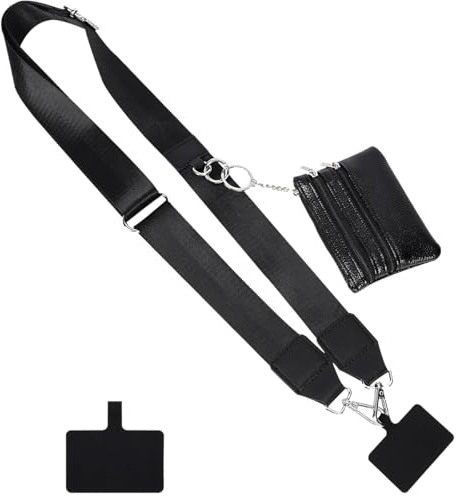 DRJCKOLOTH Handykette Universal,Handygurt Mit Tasche,Clip And Go Gurt Für Handy Mit Geldbörse,Stilvolles Verstellbares Umhängeband,Mit Jeder Hülle Kombinierbar