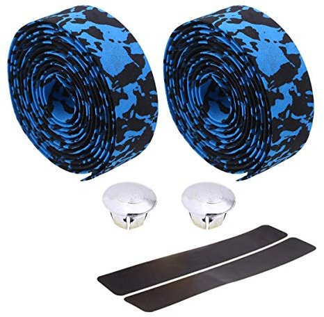 INOOMP 1satz Bike Lenkerband Rutschfeste Atmungsaktive Handgriff-ummantelung Für Fahrräder Schwarz Blau Dämpfung Und Schweißabsorption Für Sicheres Bei Jedem