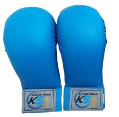 Karate Senpai | Guanti Karate Kumite Leggeri e Resistenti, Ideali per Allenamento e Competizione arti marziali (Blu, L)