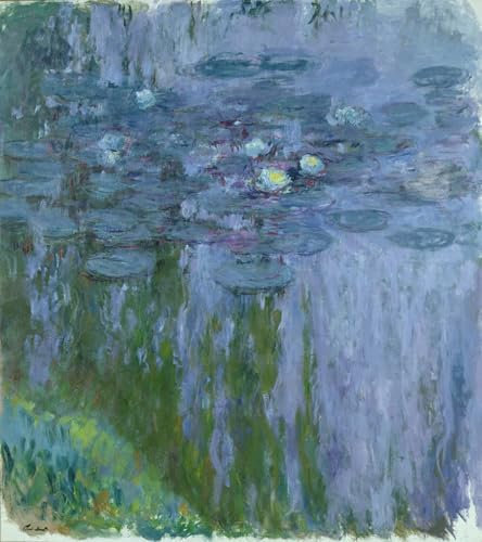 SERENDIPITP Leinwand Poster Wandbilder Leinwand Malerei Poster Bilder Druck Wandgemälde Seerosen von claude monet Wandkunst Poster für Wohnzimmer-Dekor 60x90cm