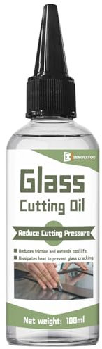 INNOVAYOU 100ml Glass Cutting Oil, Specially Formulated for Use with Any Vitreous Cutter Tool, Glass Cutter Oil Used for Cutting Stained Vitreous, Tiles and Mirrors