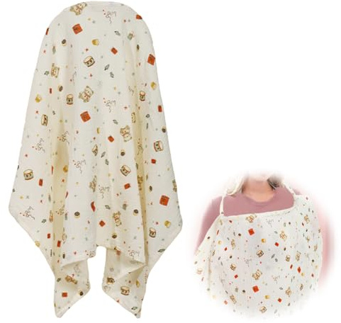 Couverture d'allaitement en mousseline de coton respirante, tablier d'allaitement réglable pour maman, bouclier d'intimité, poncho d'allaitement pour bébé et poussette
