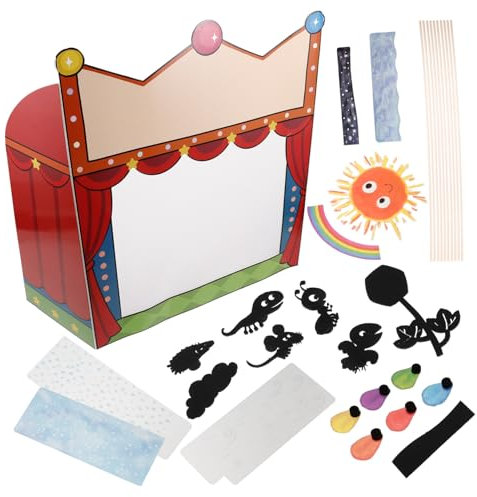 IMIKEYA Kreatives Schattentheater Bastelset Für Junge Mädchen Mit Diy Fingerpuppen Und Puppentheater Bühne Fördert Feinmotorik Künstlerische Kreativität Und Technisches Verständnis Beim Ba