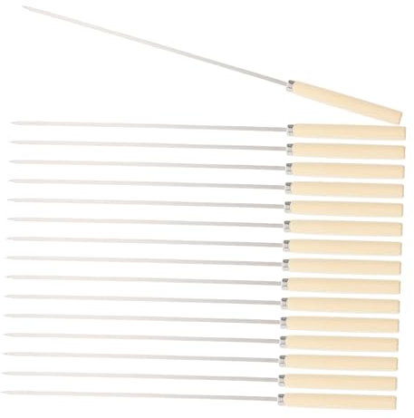 COLLBATH 25pièces Brochettes De Barbecue Acier Inoxydable Réutilisables Avec Manche Pour Viande Grillée Et Légumes Accessoires De Barbecue