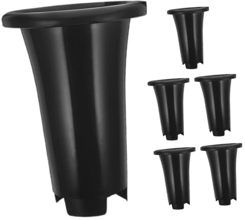 INOOMP Maceta para Orquídeas Redonda Grande de Plástico Negro, 6 Piezas