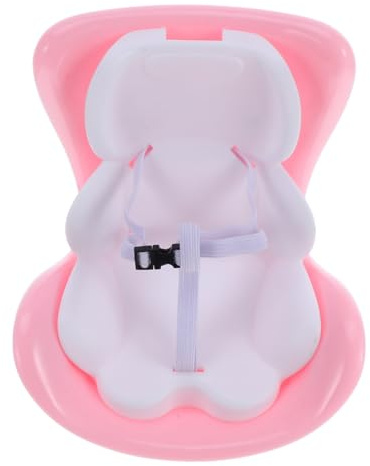 ORFOFE Mini Puppenautositz Sicherheitsstuhl Kompakt und Leicht Vielseitiges Zubehör für Vorschul Tragbarer Puppensitz für Auto Dekoration und Tisch Ornament Hellrosa