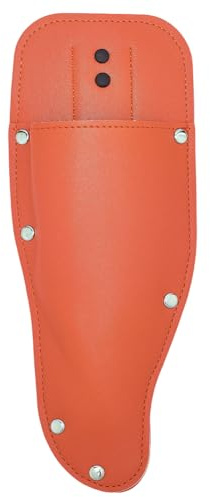 CALFOVERA Funda de Cuero Sintético para Podadora de Jardín, Alicates de Cuero Naranja, Funda para Herramientas para Cinturón, Bolsillos Protectores para Tijeras, Funda para Tijeras de Podar