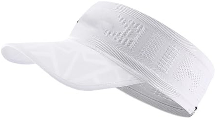 TEMOOUES Correa suave para deportes al aire libre, sombrero para correr, protección solar, viseras, sudores, banda elástica para actividades físicas, banda deportiva para el sudor, blanco, Hat brim