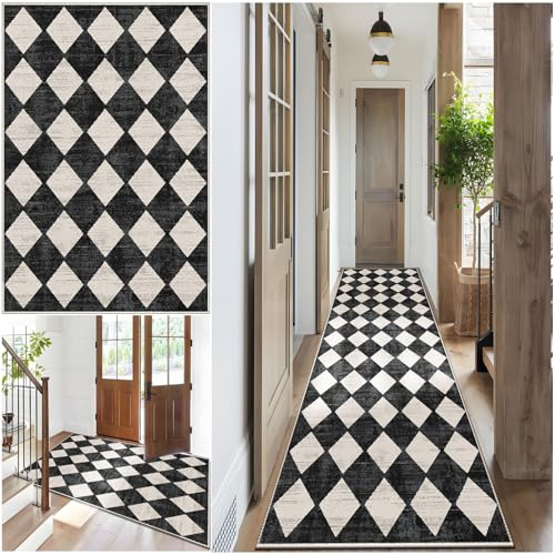Bnehwogu Alfombra de Pasillo Largo Alfombra Cocina Antideslizante Lavable Alfombra Corredor Pasillo 40 x 60 cm Alfombras de área Absorbente Alfombrilla para Entrada Lavadero Dormitorio Comedor