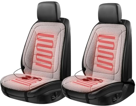Möge Auto Sitz Auflage Sitzmatte Winter Autositz Auflage Mit Voller Rückenlehne Autositzbezüge Passend Warm Bequem Weich Plüsch zum Fahren im Winter, Universell Passend(Gray,2PCS)