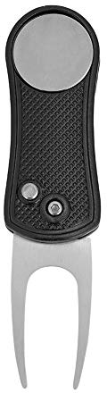 POENVFPO Golf-Divot-Reparaturwerkzeug, Switchblade-Divot-Werkzeug, Faltbarer Golf-Pitch-Reparatur-Ballmarker für Golfer (Black)
