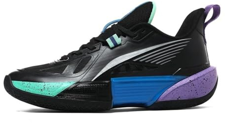 Basketbollskor for män andas, slitstarka, stötdämpande fashionabla sportfritidsskor Skor för promenader(Black,37 EU)