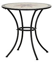 Siena Garden 875346 Stella Table Acier Noir/Mosaïque 70 cm