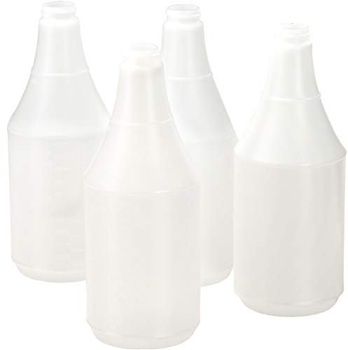 Mop Mob Commercial-Grade Chemical Resistant 24 oz Bottles ONLY 4 Pk Embossed Scale For Measuring. Pair With Industrial Spray Heads For Auto/Car Detailing Janitorial Cleaning Supply or Lawn Care.