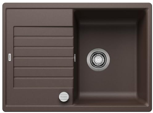 BLANCO ZIA 45 S Compact – Fregadero Rectangular de Granito para Armarios Bajos de 45 cm de Ancho con Escurridor Reducido – De SILGRANIT – Marrón – 524720