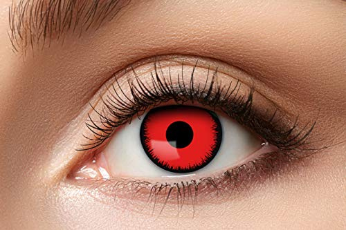 Zoelibat Eyecatcher 84080441-953 - Farbige Kontaktlinsen, 1 Paar, für 12 Monate, Rot, Karneval, Fasching, Halloween