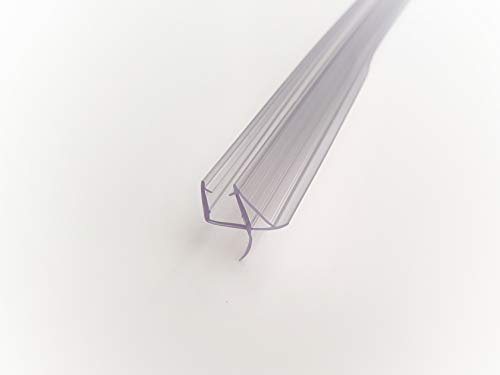Dusch-Türdichtung mit dreieckiger Wasserabweislippe inkl. Abtropfkante und Dichtlippe unten, für 6 und 8 mm Glasstärke, wasserabweisende Dichtlippe, 200 cm Länge, Art.Nr. 009C (6 mm Glasstärke)