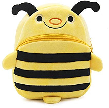 Cicilin Mini mochila escolar de felpa para niños, mochila pequeña para bebé, con forma de animal 3D, bolsa escolar para preescolar, regalo, abeja, One_Size, Mochila para niños