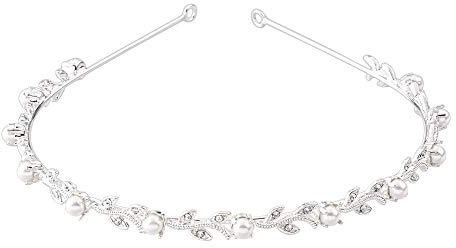 Haarreif Hochzeit Braut Diadem silber Haarreifen Perlen